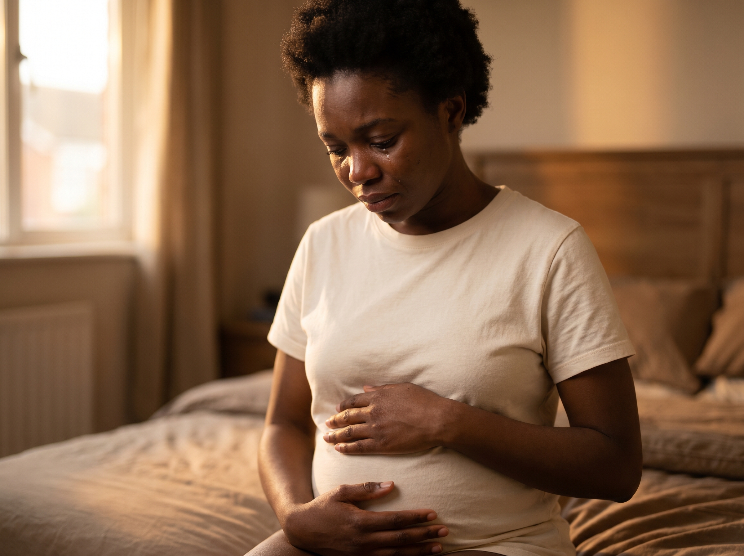 Woman's hands on belly